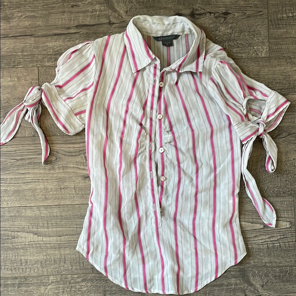 Women's Striped Button-Up Top